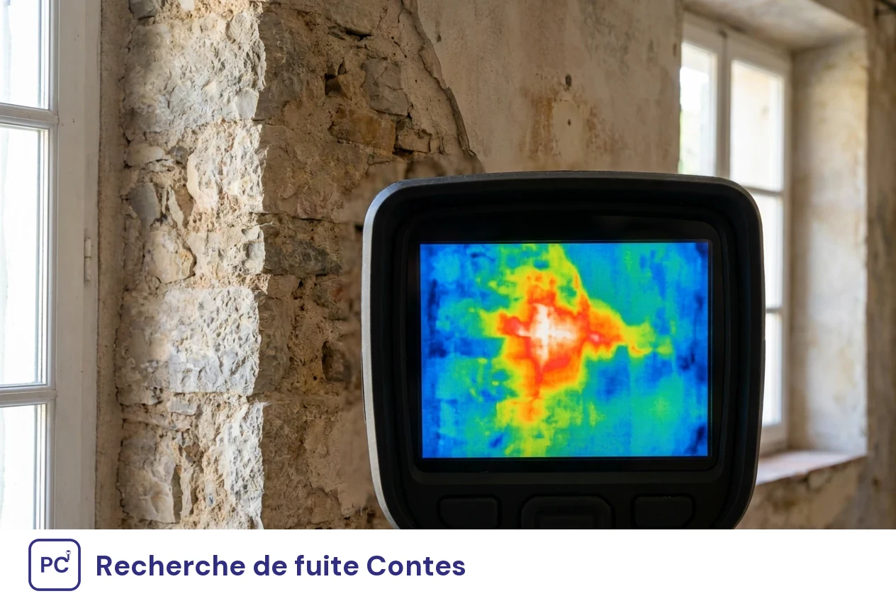 Recherche de fuite à Contes
