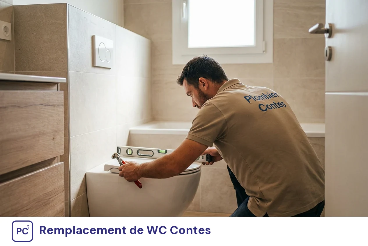 Remplacement de WC à Contes